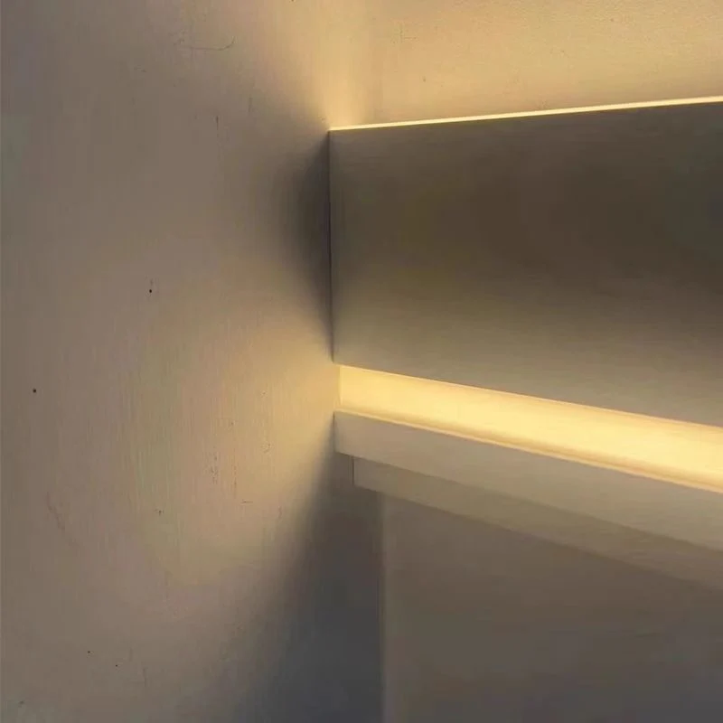 Surface Mounted Double Eyelid Linear Light Free Ceiling Top Corner Living Room Line Lamp Bedroom Plaster Hard Bar Strip Lighting