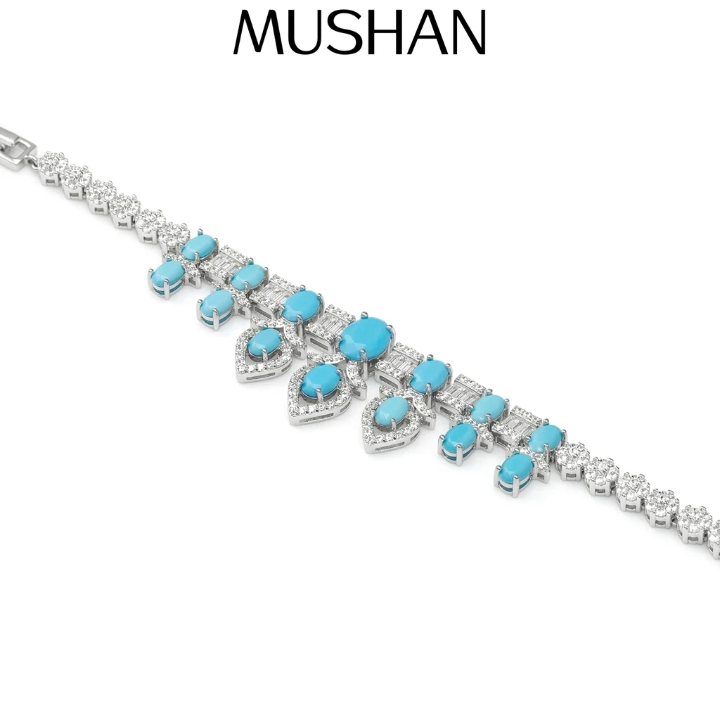 

MuShan Jewelry 925 Sterling Silver Bangle 5A CZ Gemstones High Carbon Diamond Luxury 925 Sterling Silver Bracelet Accessories
