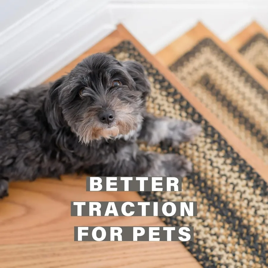 كليمنجارو الجوت مضفر درج معالج للخطوات الخشبية البلد البدائي ديكور مجموعة من 13 الأسود والأسمر 8x28 مستطيل البساط ل S #6