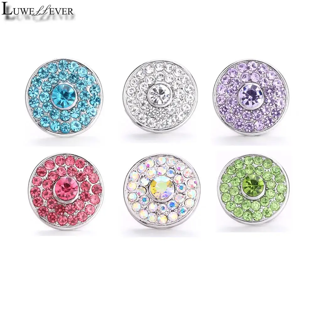 

Component w503 Crystal 18mm Metal Snap Button For Bracelet Necklace Interchangeable Jewelry Accessorie Findings