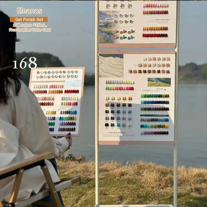 Eleanos 168 Stück * 15 ml Soak Off UV-LED-Nagelgel-Set mit Farbkarte Nail Art Salon Gel-Nagellack-Set Gel-Set Gel-Nagellack-Lern-Set