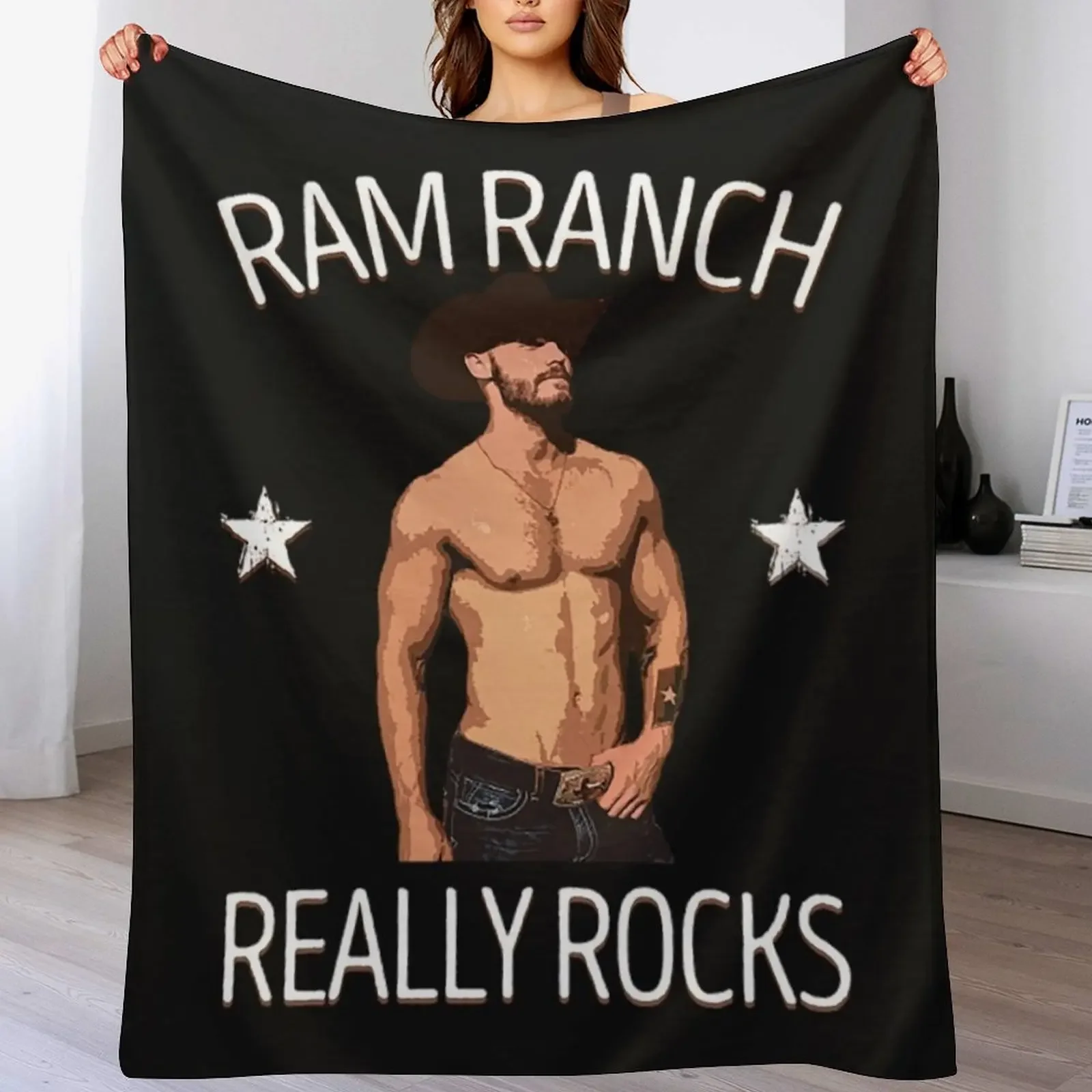 Ram Ranch T-ShirtRam Ranch Really Rocks Throw Blanket For Decorative Sofa bed plaid Blankets