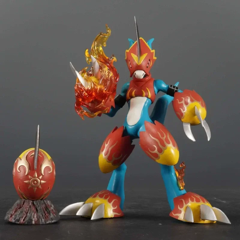 18cm Digimon Flamedramon Anime Figure Digimon Adventure Resin Statue With Flame Egg Collectible Model Toy Desktop Ornament Gifts