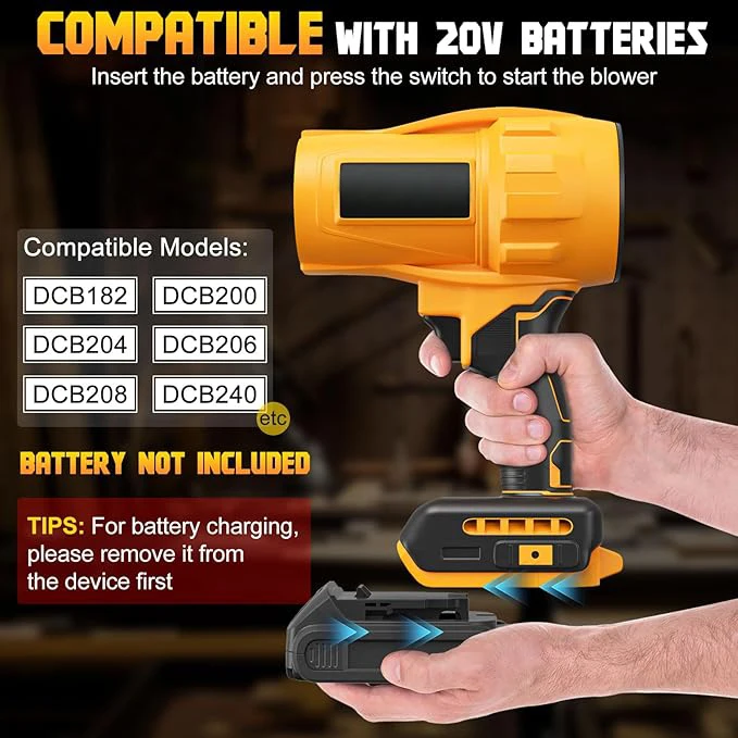 

Variable Speed Handheld Turbo Blower With Brushless Motor, Cordless Leaf Blower For Lawn & Patio