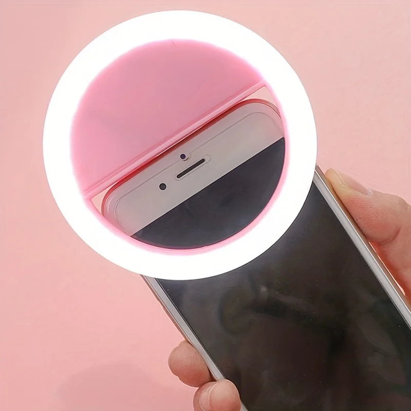 

Rechargeable LED Ring Light | Selfie And Live Streaming Light, Portable Circular Flashlight, Dual Power Mode: Rechargeable