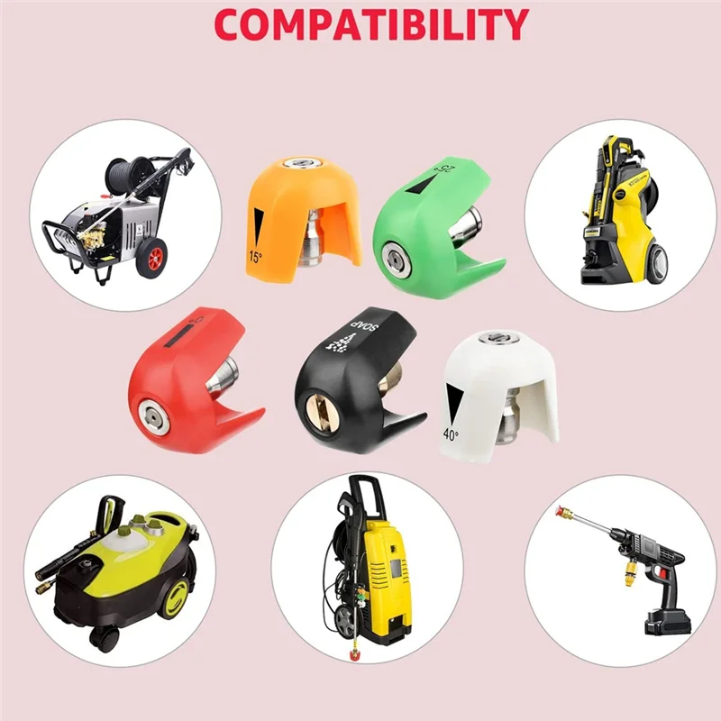 

AA51 5 Pack Quick Connect Pressure Washer Nozzle Tips With Base-For SPX3000 Series & Universal Pressure Washers Durable Easy Ins