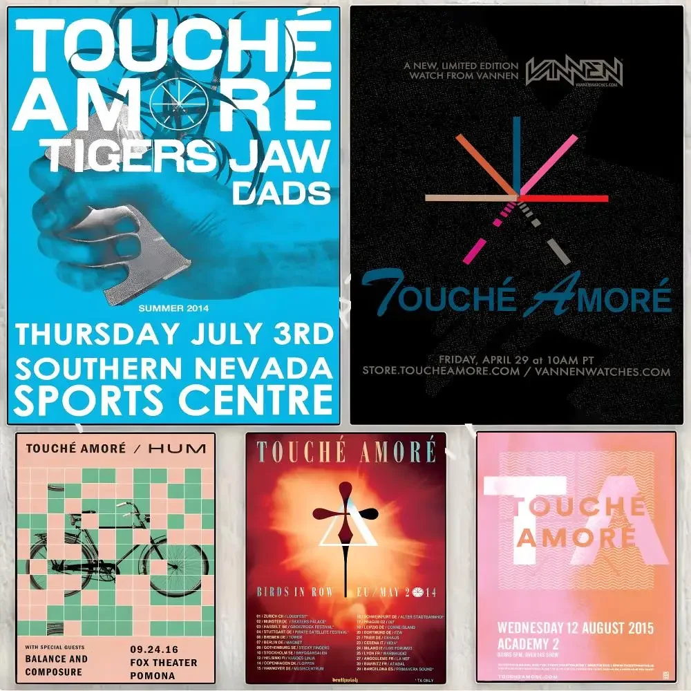 Touche Amore Band Hardcore Painting Calligraphy Canvas Print Wall Mural for Living Room Decor Gifts
