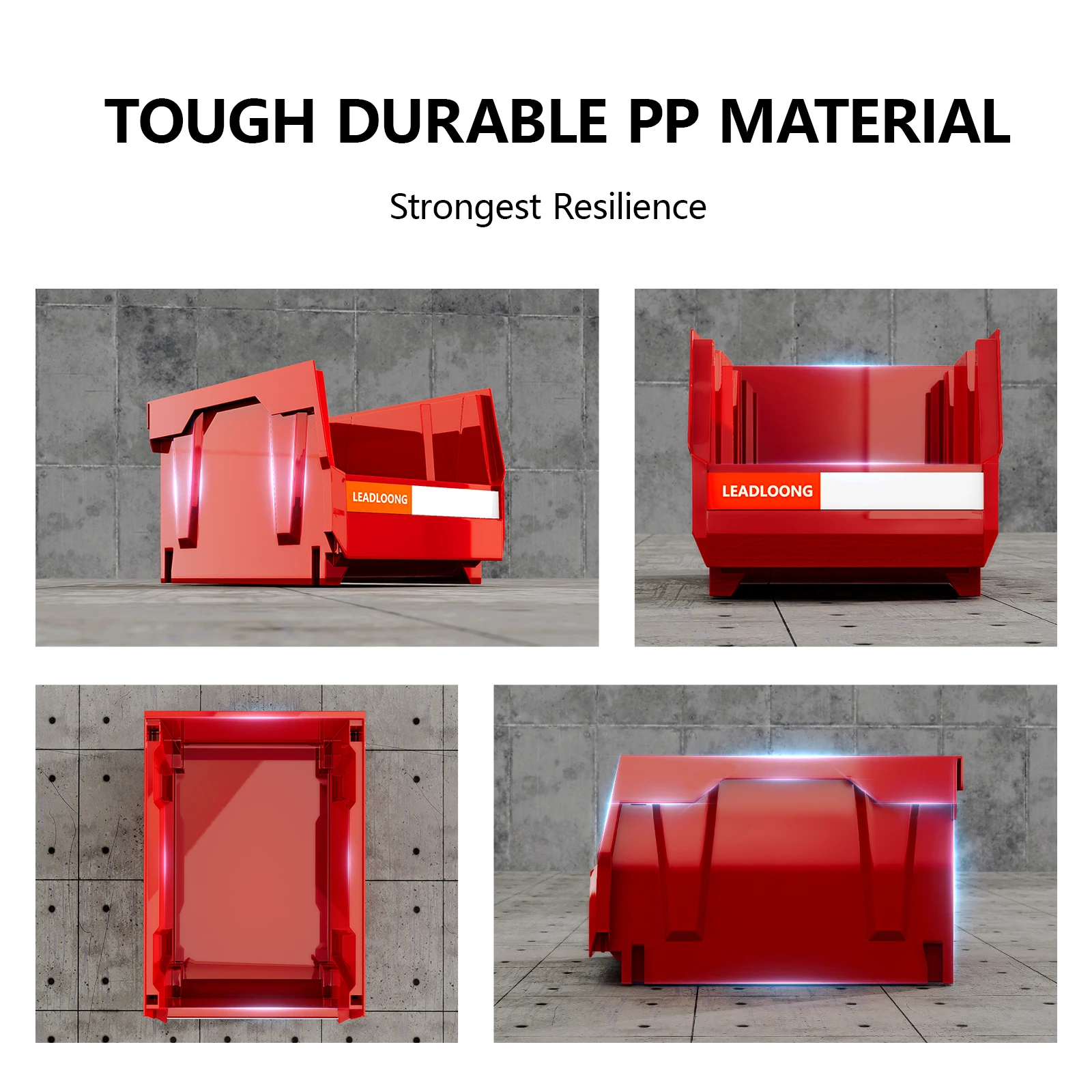 12pcs Plastic Stackable Storage Box, Sundries And Garage Tool Organizer Bin, Suitable For Kitchen Bathroom Garage