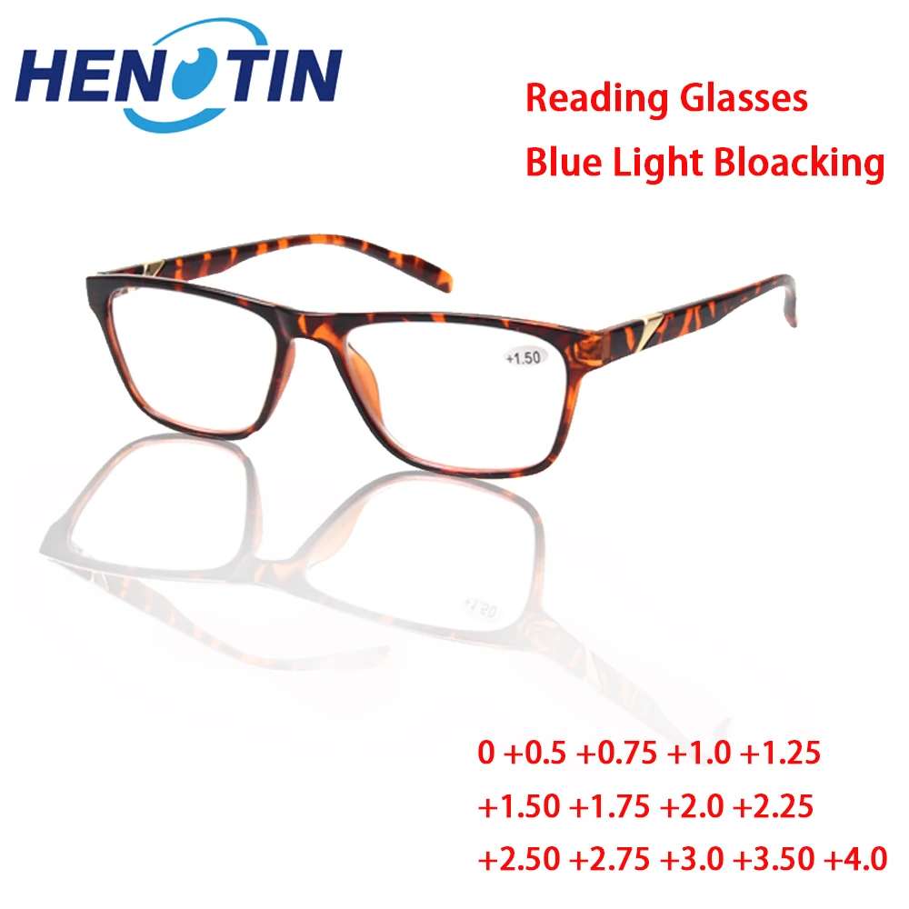 

Henotin Reading Glasses Matel Hinge Blue Light Blocking Anti Eyestrain Women and Men Computer Goggle Readers Diopter0~400