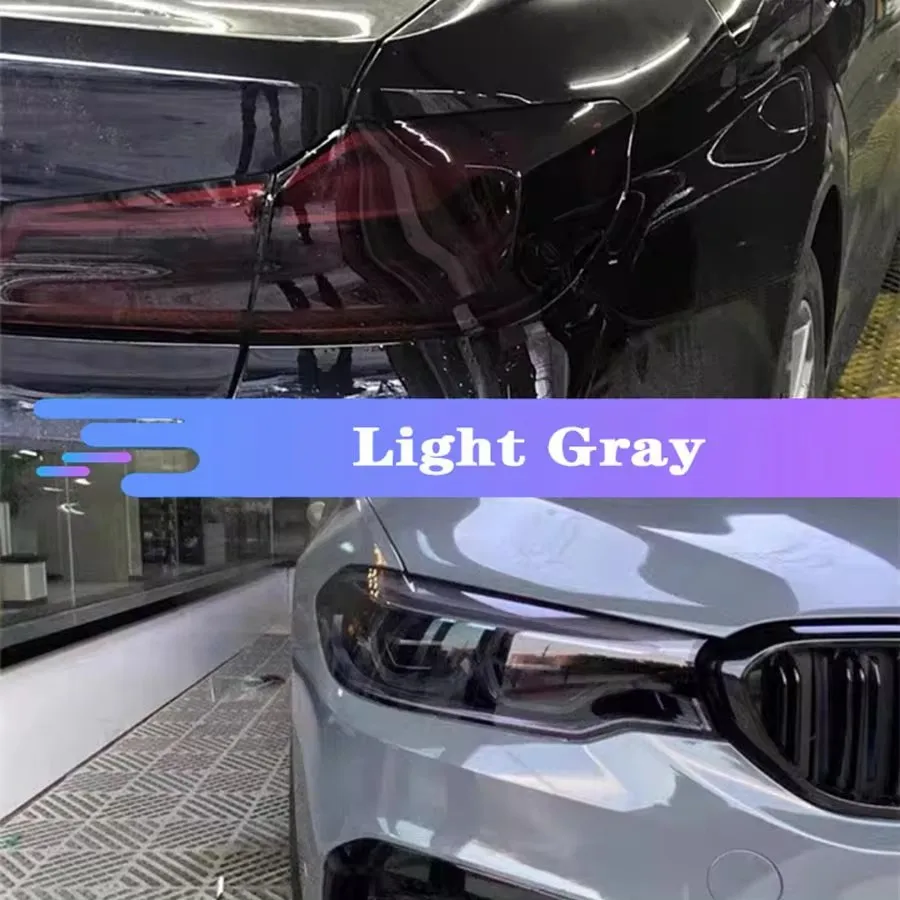Self-healing Tpu Ppf Headlight Film Anti Scratches Protect Smoke Black Car Lamp Tint Film For Audi Bmw Tesla Decorate Styling
