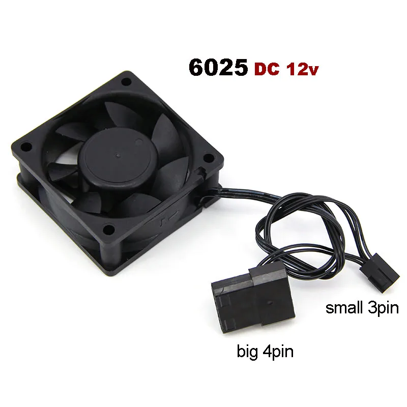 6cm 60*60*25 6025 DC 12v small 3pin big 4pin Brushless PC Cooling Fan 6cm PC Fans For Computer Case GPU CPU Cooler Radiator A7