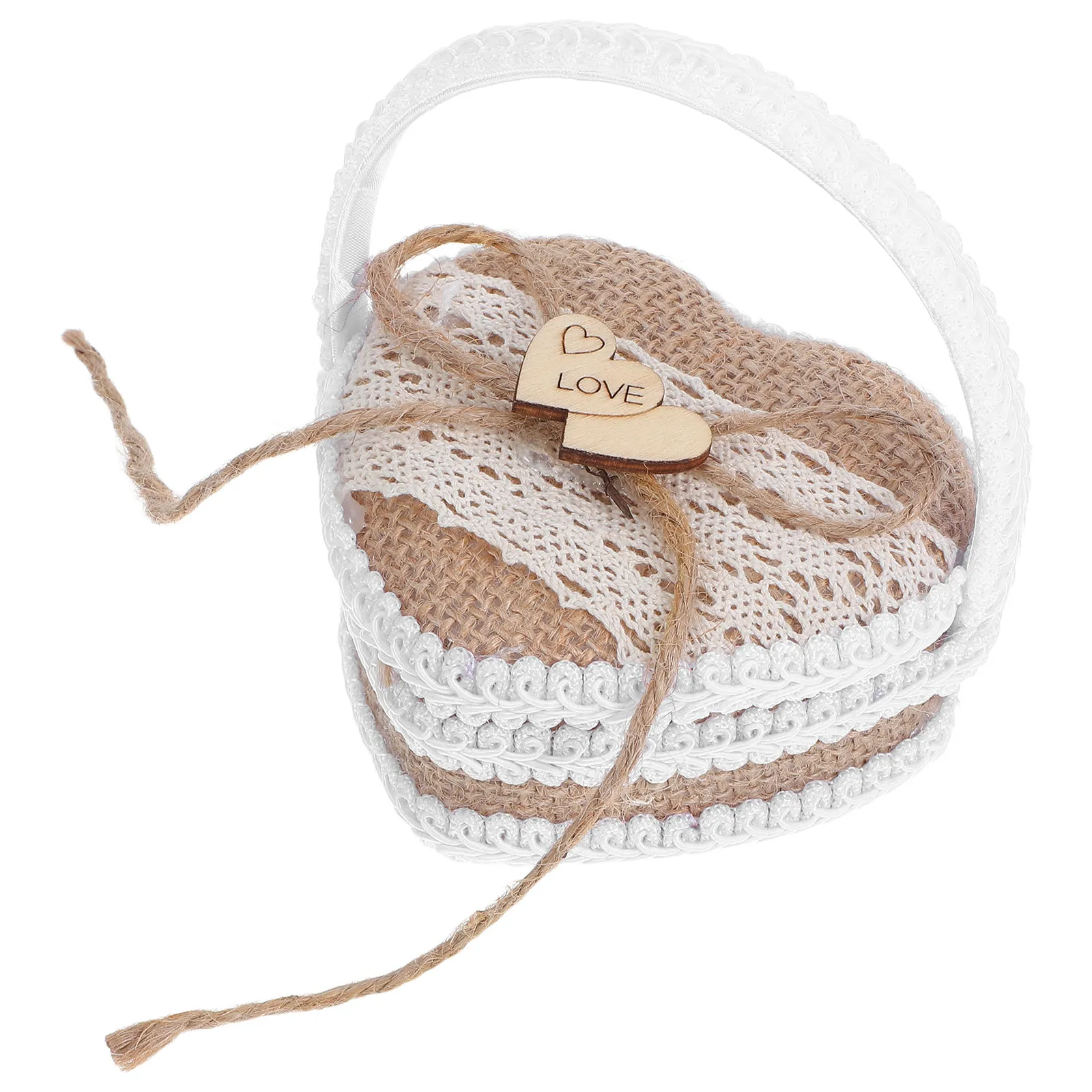 

Handmade Jute Ring Box Rustic Wedding Ring Holder for Ceremony Bearer Elegant Jewelry Display Decoration Mini Square
