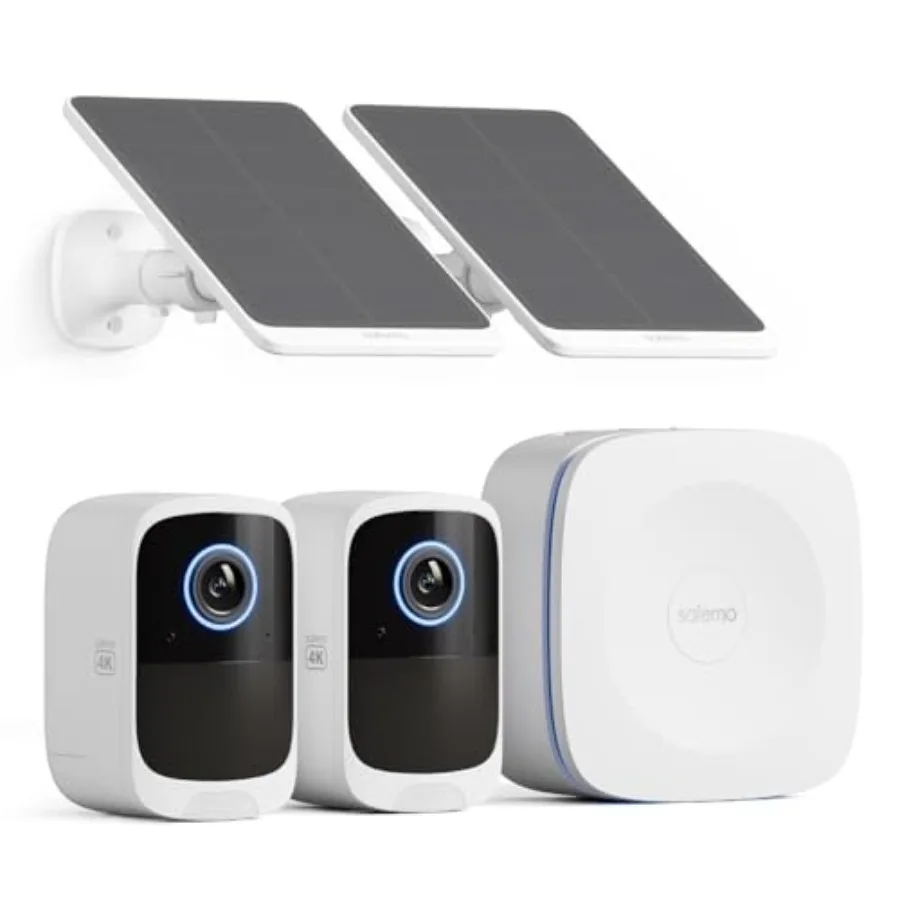

Wireless 4K security cameras for outdoor/indoor home security, weatherproof plastic housing, black, no monthly fees, 32GB local