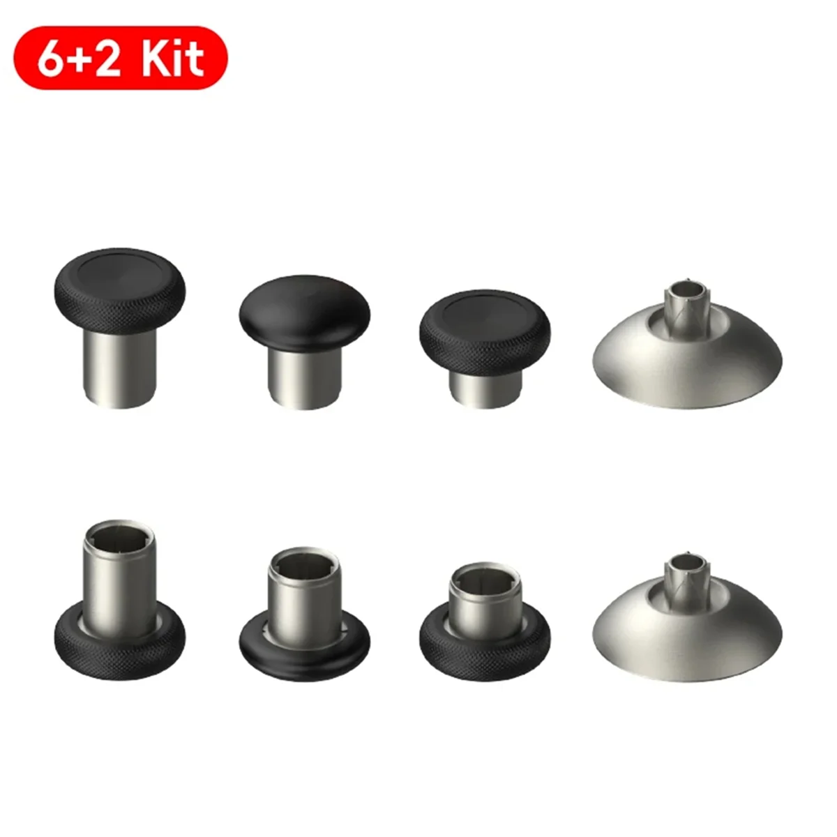 8 PACK Metal Magnetic Thumbsticks Analog Joysticks for // /S Controller Silver