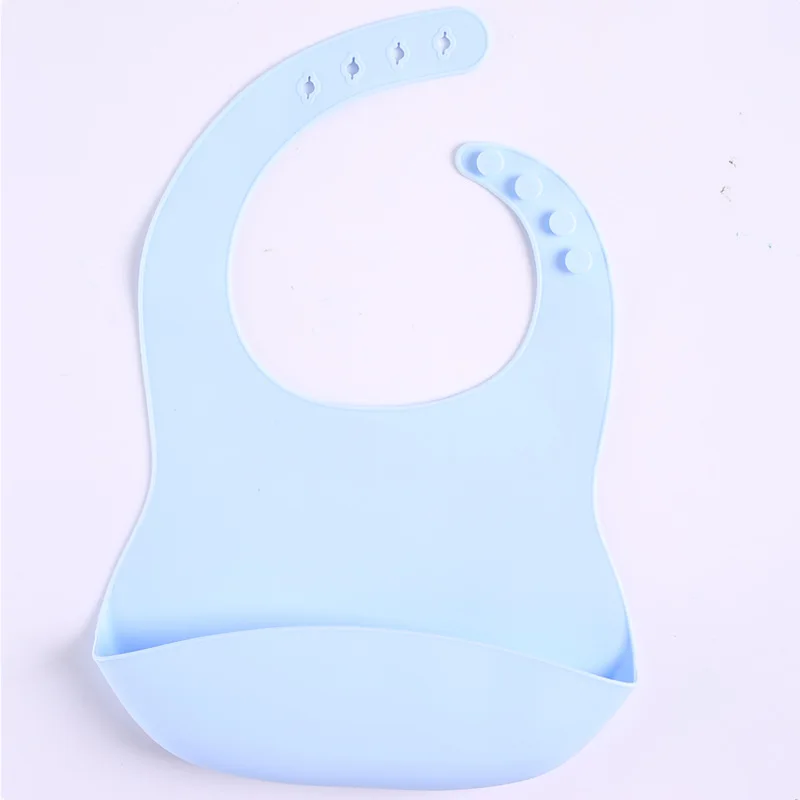 Hot Selling Baby Feeding Bib Soft Kids Feeding BPA Free Waterproof Silicone Colorful Baby Bib with Catcher