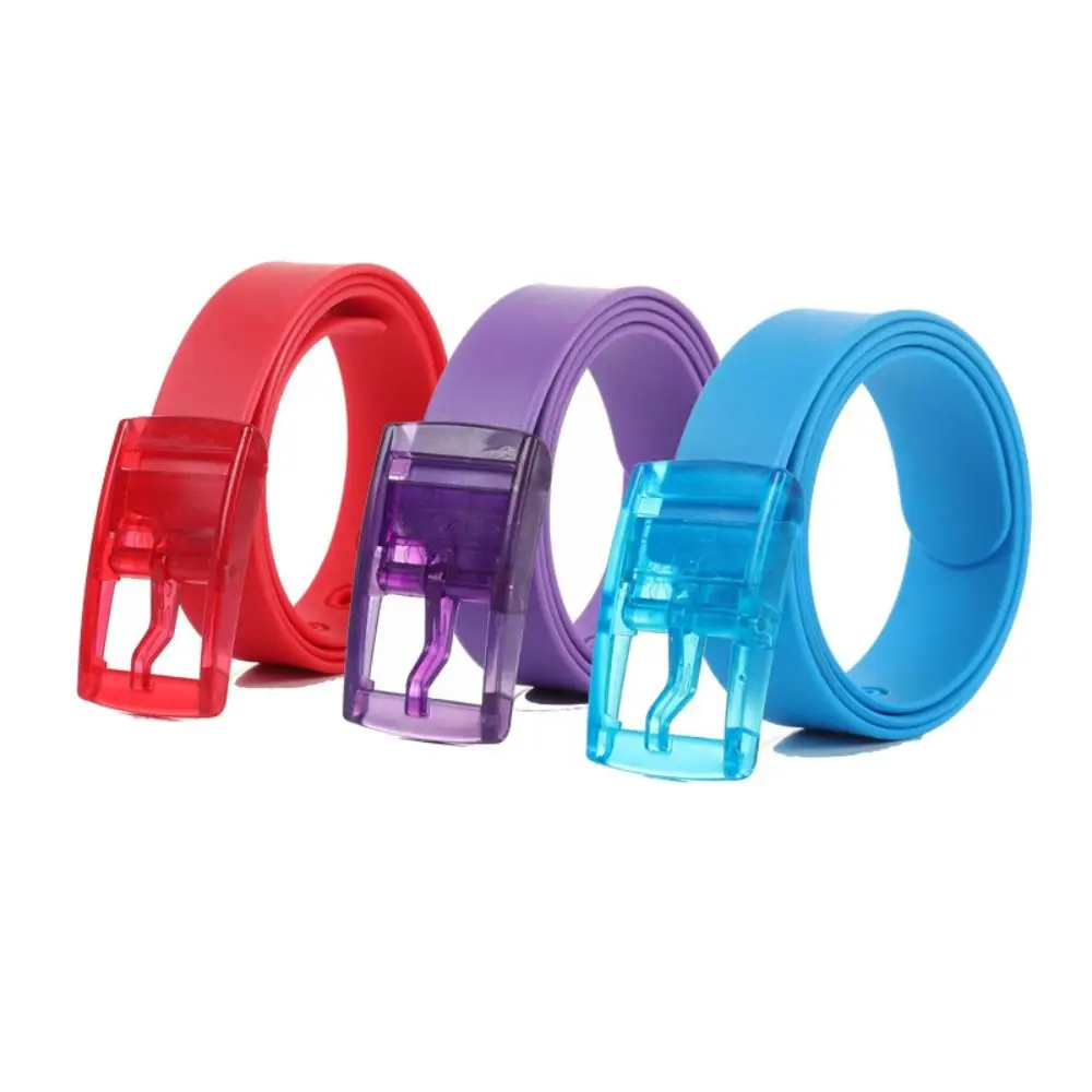 Women Man Unisex Luxury Brand Design Silicone Belt Couple Casual Square Pin Buckle Belt Waist Band