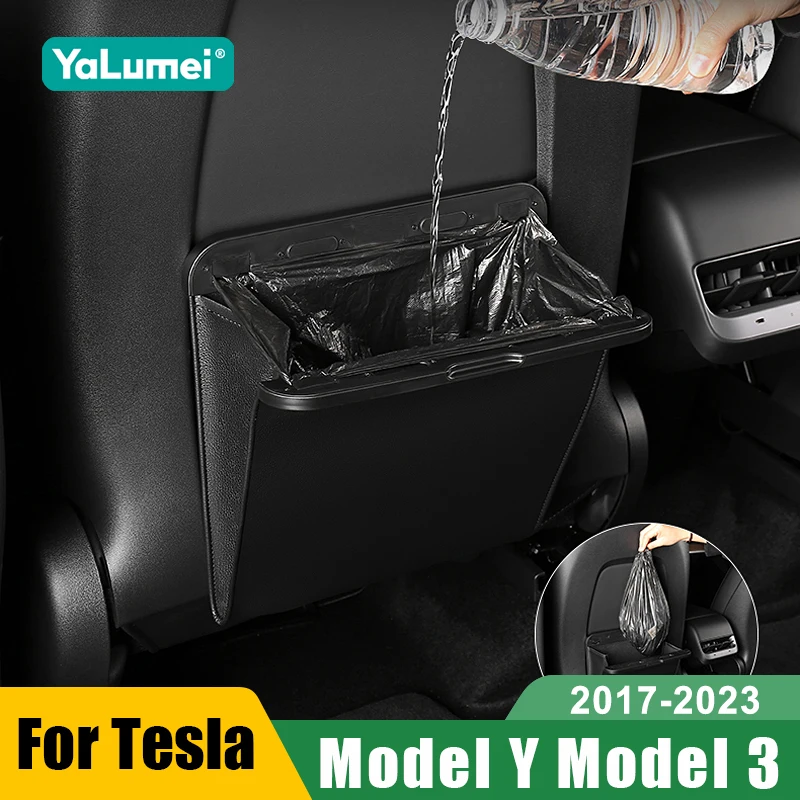 Für Tesla Model Y 2021 2022 2023 2024 Model 3 2017 - 2023 Auto-Müllbeutel Wasserdichter Magnetischer Adsorptions-Mülleimer Zubehör