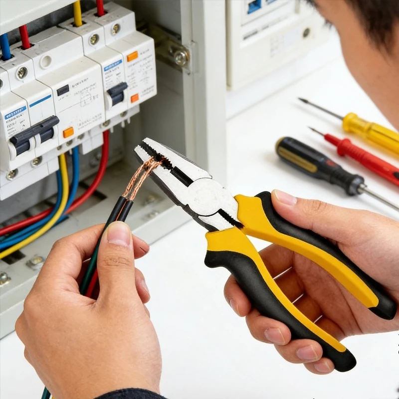 1 قطعة مقبض مزدوج اللون المنزلية افتتاح كبير وأشار زردية طويلة الفكين سلك متجرد لقط وقطع الأسلاك المعدنية أداة يدوية