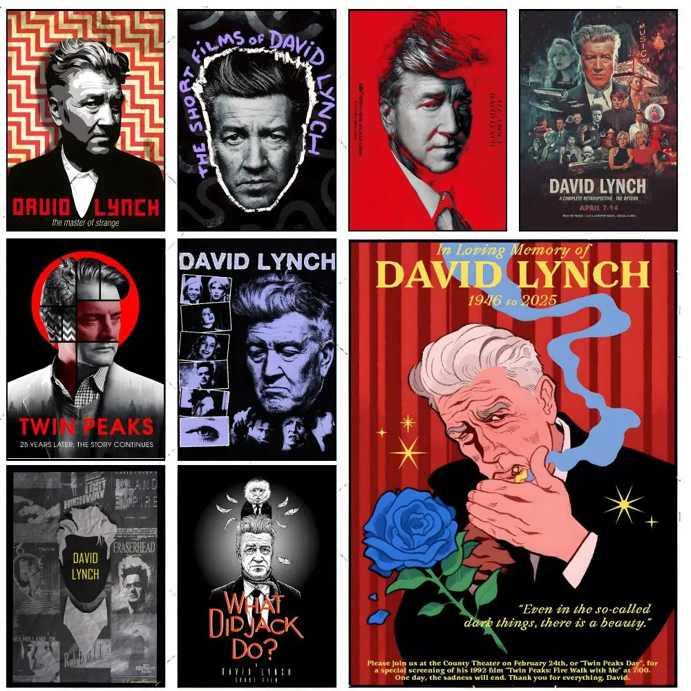 Famous Director D-David Lynch Poster Self-adhesive Painting With Prints Home Bedroom Living Room Decoration Holiday Gifts