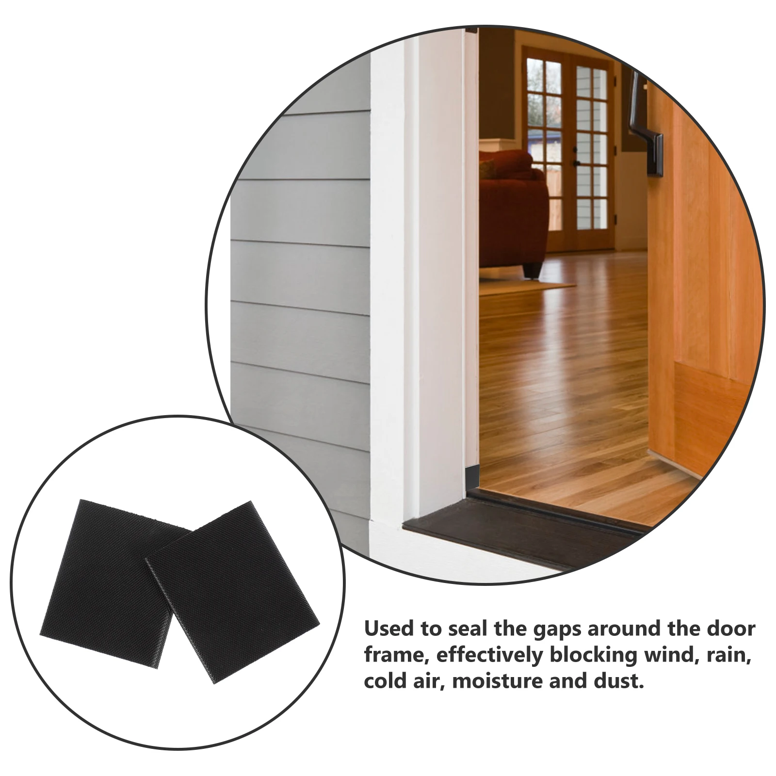 

14pcs Sealing Strip Exterior Weather Frame Bottom PU Front Stripping Corner Pad Self Adhesive Door Seal Door Frame