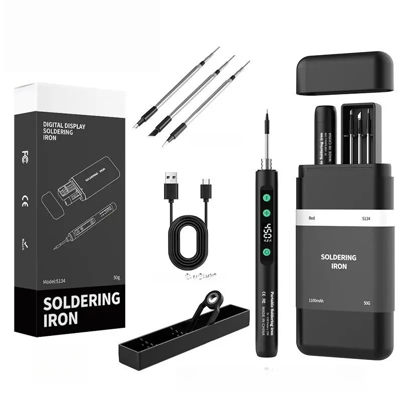 1 Set Intelligent Adjustable Temperature Fast Heating Mini Solder Irons Repair Tool 8W TypeC Digital Electric Soldering Iron Ki