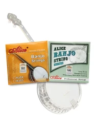 Alice Banjo Strings .009 - .020 / .009 - .030 Loop-Ends Hexagonal Steel Core Anti-Rust Coating Fits 4 or 5 String Banjos