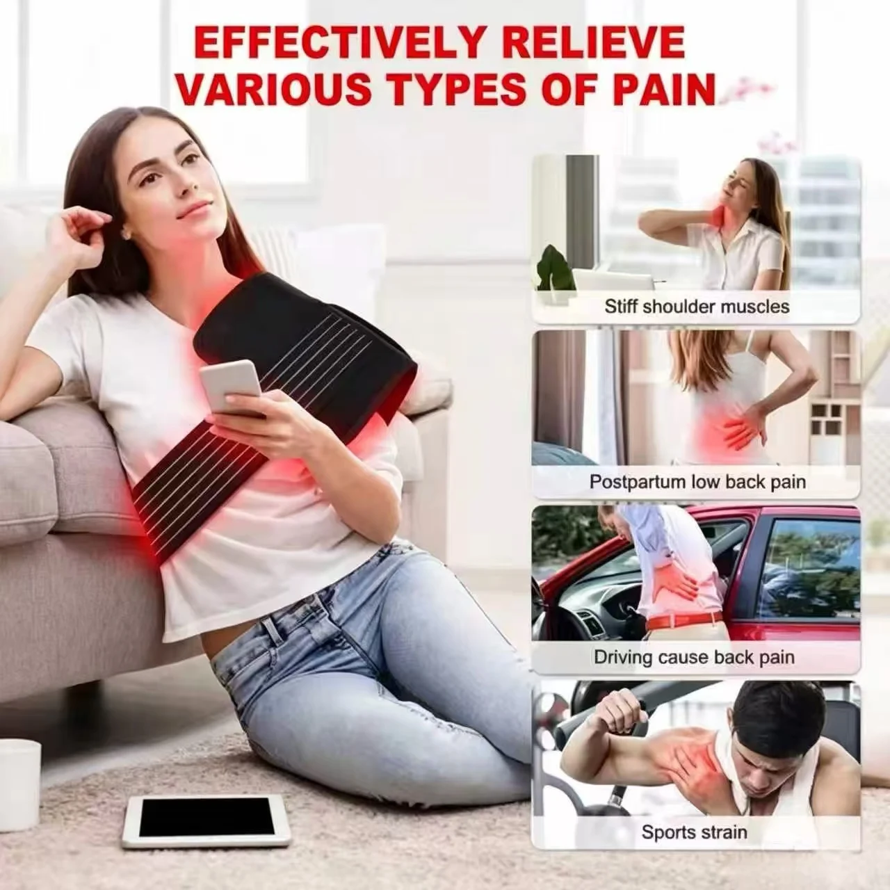 

Dual Wavelength Red Light Mat 660nm & 850nm, 360 LEDs Infrared Light Pad for Back Pain, Sciatica, Arthritis, Muscle Soreness