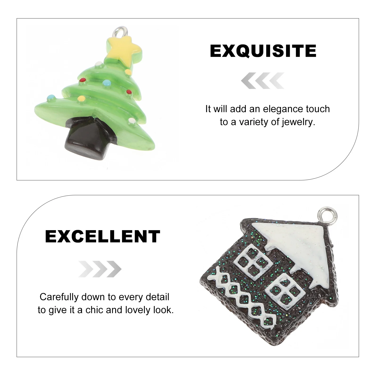 

20Pcs Resin Xmas Pendants Christmas Design DIY Jewelry Crafting Charms Necklace Earring Bracelet Accessories Necklace Pendants