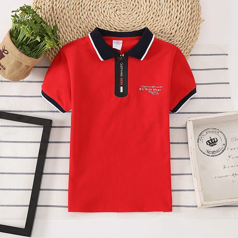 New Baby Polo Shirt 100% Cotton Boy Short-Sleeved T-shirt Childrens Medium and Large Kid Summer adolescent Clothing Girl T-shirt