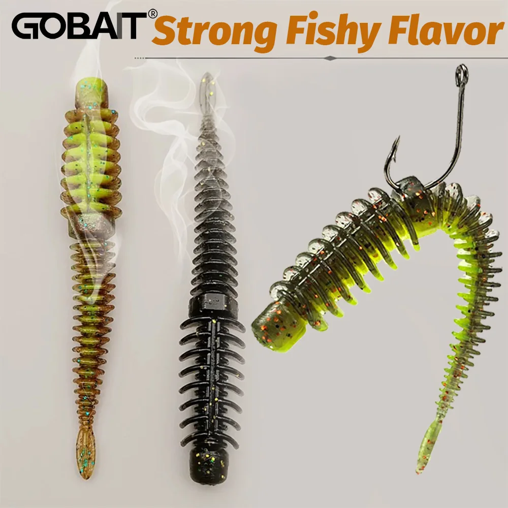 50 Stück/Box Weiche Köder 6,5cm 7,5cm 8,5cm Gewinde-TPE-Wurm Jig-Haken Karpfenangeln Pesca Swimbait-Ausrüstung Fischgeschmack Tackle-Box Köder – Detail 4