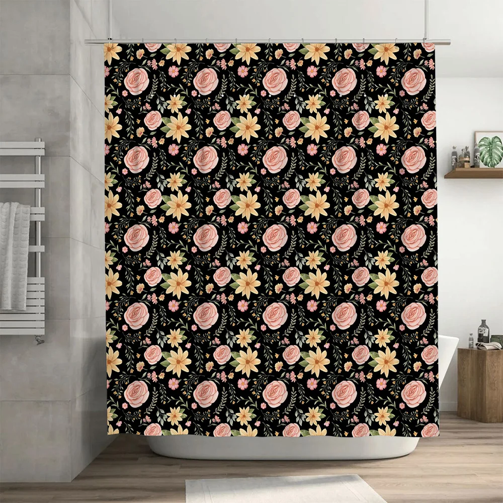 ستارة حمام منقوشة باللون الأسو - مراجعة Home Bathroom Remodel وسعره