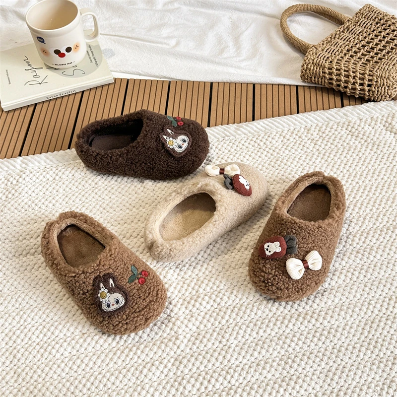 

Fashion Girls' Shoe 2026 Spring New Kids Slippers Thick Sole Anti Slip Girls Personalized Cotton Slippers Simple Child Home Shoe