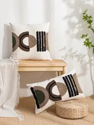 A coffee orange pillowcase with Nordic ins wind loop velvet craftsmanship sofa, bedroom cushion cover