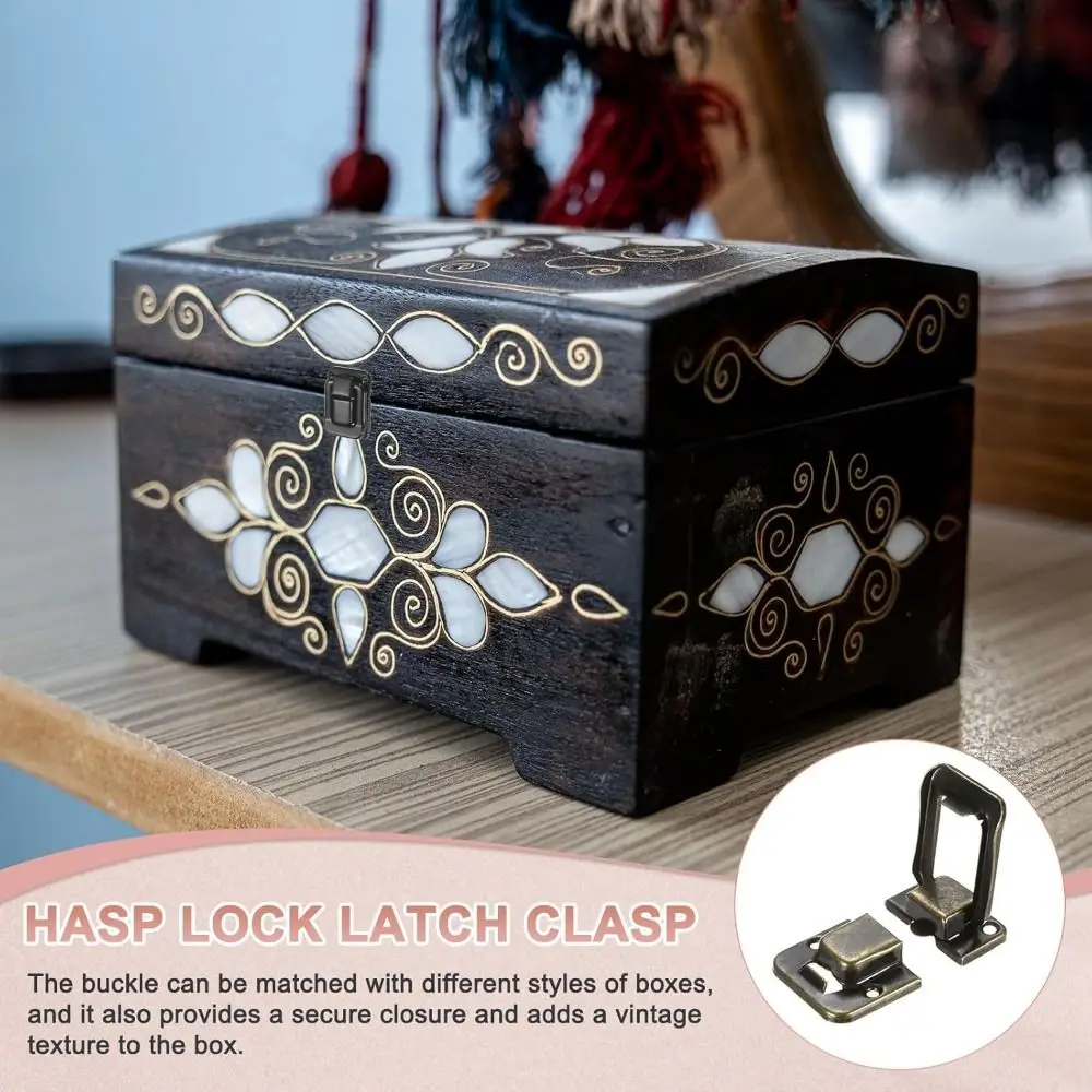 10pcs Decorative Vintage Antique Lock Bronze Finish Zinc Alloy Toggle Catch Lock Retro Wooden Box Latch Hardware Components
