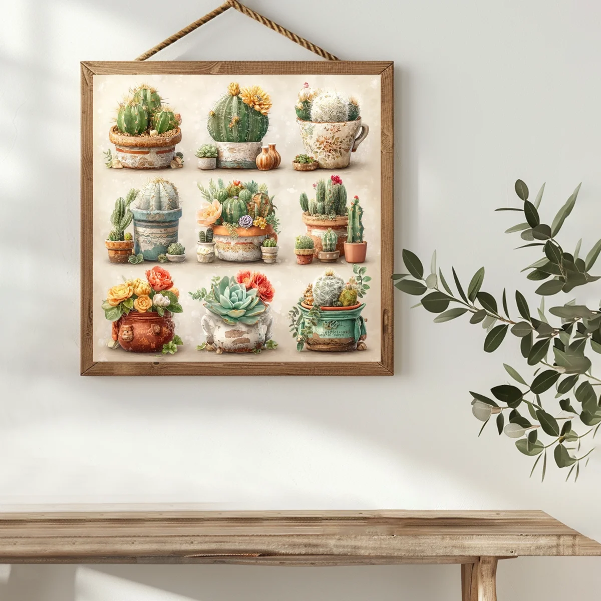 1 Stück 40X40CM/15,74 Zoll 9-Gitter Topfpflanzen-Kreuzstich-Set DIY-Kit 11CT/14CT Neu eingetroffen Wanddekoration als Geschenk – Detail 1