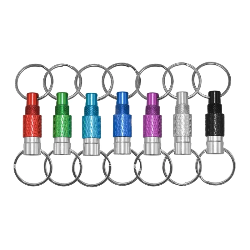 

Key Accessory Pull Apart Keychain Separable Detachable Metal Keyrings Double Rings for Students, Professionals Dropship