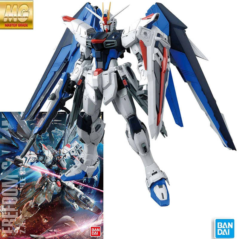 

Bandai Gundam Model Kit Anime Figure MG 1/100 ZGMF-X10A Freedom 2.0 Genuine Gunpla Action Toy Figure Toys for Children