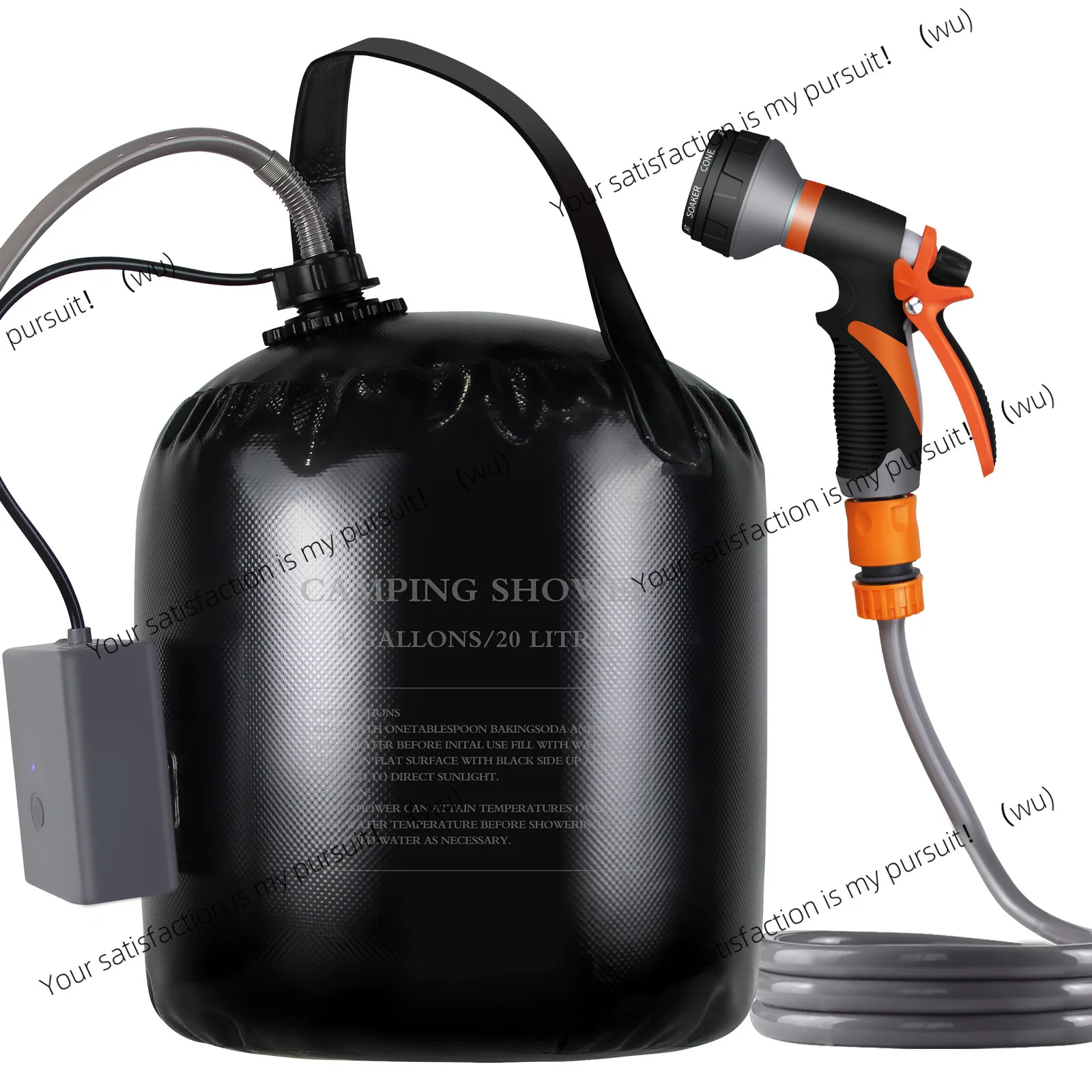 

Portable Camping Shower Rechargeable Air Pump Outdoor Electric Camping Shower Solar Heating Built-in Thermometer