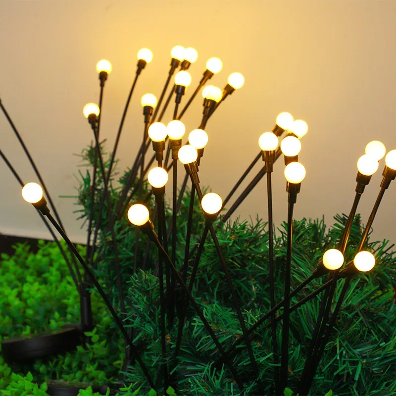 

Wind & Solar Powered Firefly Garden Lights Waterproof Auto Sensor LED Lights for Outdoor Gardens Yards Festivals