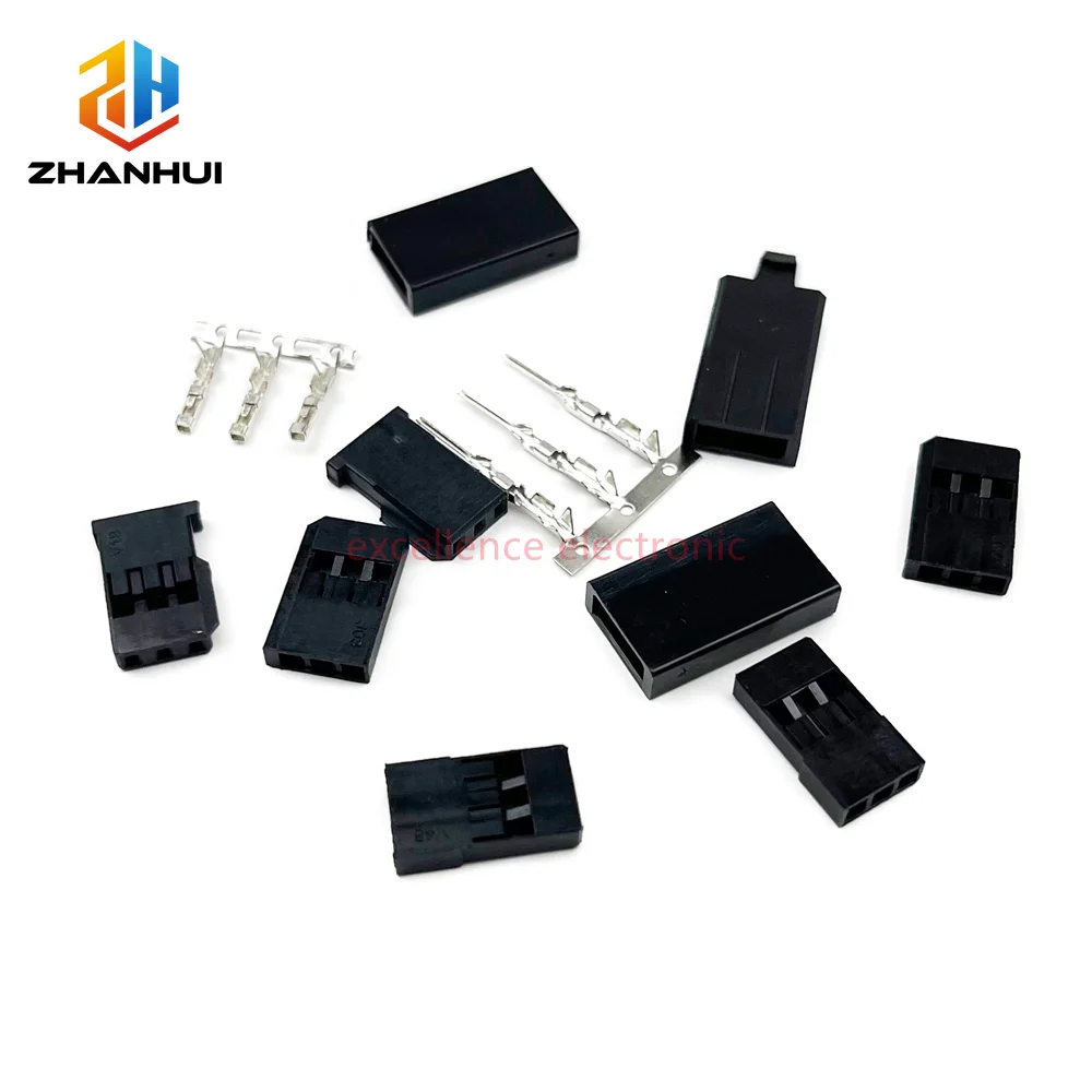 RC Servo Connector Kit 10-50Pcs Lockable JR Futaba Male Female Crimp Terminals & Plugs for RC Battery & Receiver Wiring