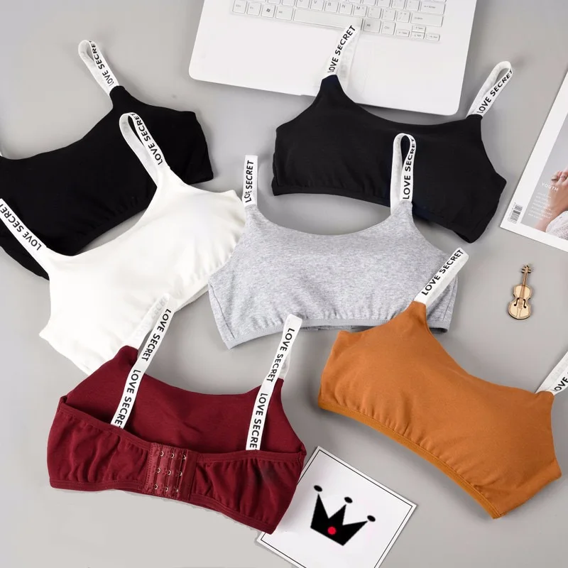 Concise Anti‑Exposure Seamless Tube Top Bralette Women Letter Strap Padded Sports Bra Crop Camisole Daily Wear Ladies Underwear