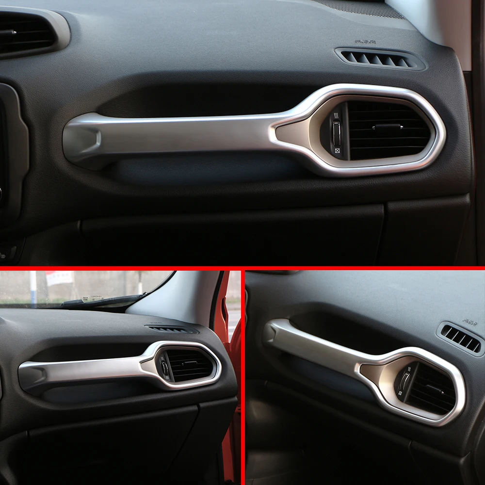 

For Jeep Renegade 2015 - 2025 LHD Accessories Copilot Grab Handle Knob Cover Decoration Sticker Interior Trim Styling