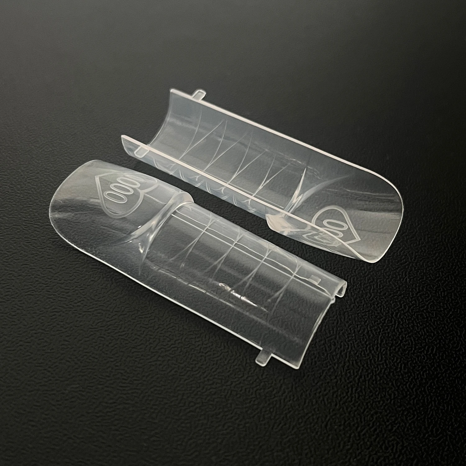 150pcs Space French Dual Forms 15 Sizes Clear Reusable Nail Extension Builder Gel Zone French Dual Nail Mold Tip Manicure Tool