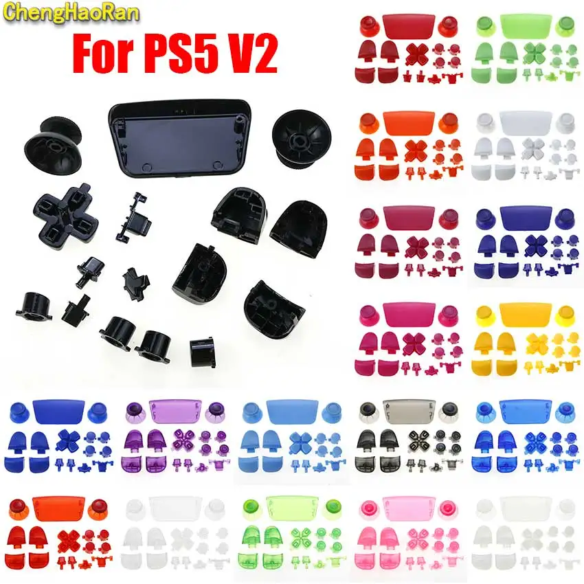 

1 Set Full Button Kit For PS5 V2 2.0 BDM-020 Controller Gamepad Joysticks Cap D-pad R1 L1 R2 L2 Direction Key AB XY Buttons