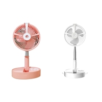 Portable Folding Retractable Floor Low Noise 7200Mah Spray Fan Outdoor Rechargeable Summer Fan Bedroom Desk Cooling