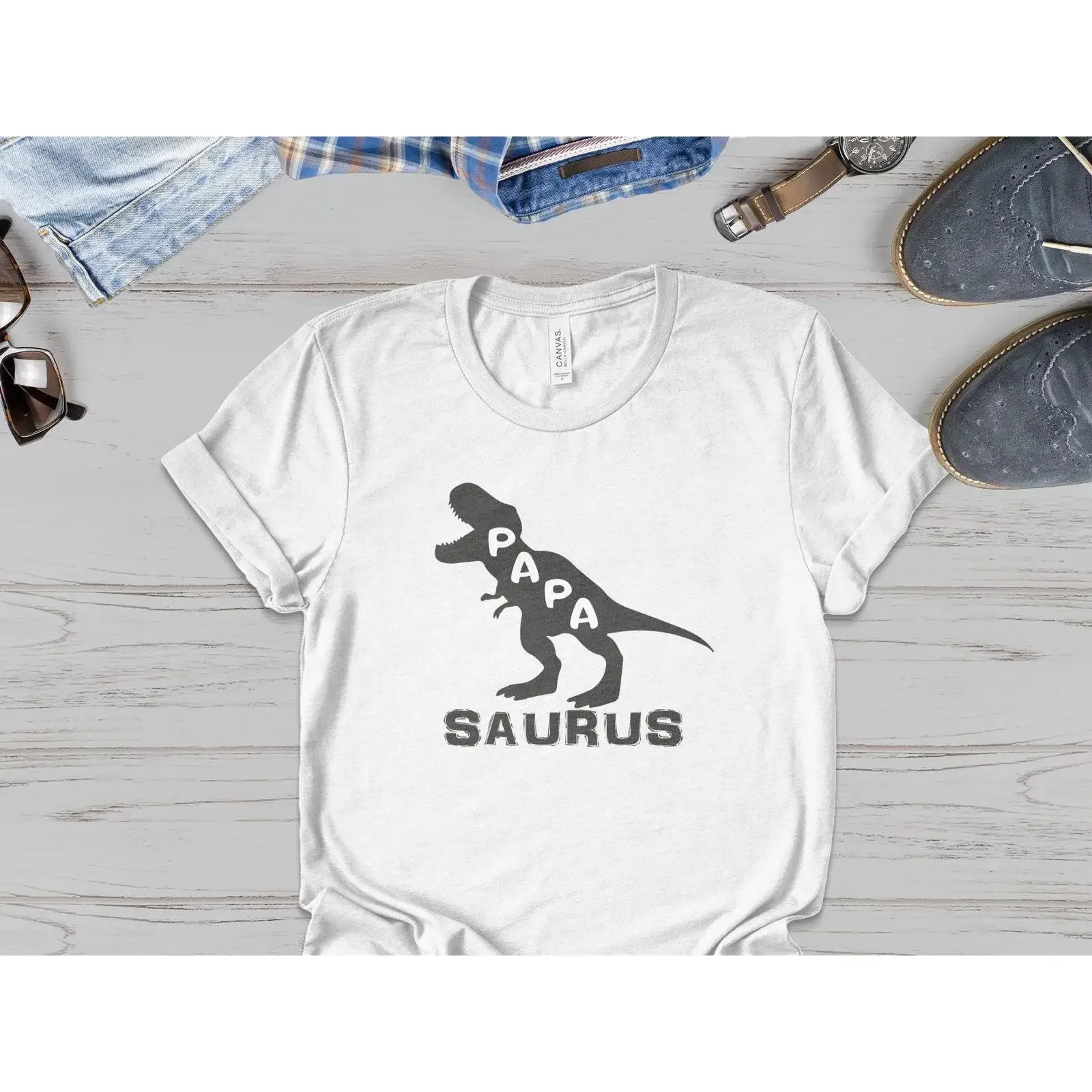 Papa Saurus T Shirt Father amp 39 s Day Funny vintage Washed Versatile Top For Everyday Wear Breathable designer clothes