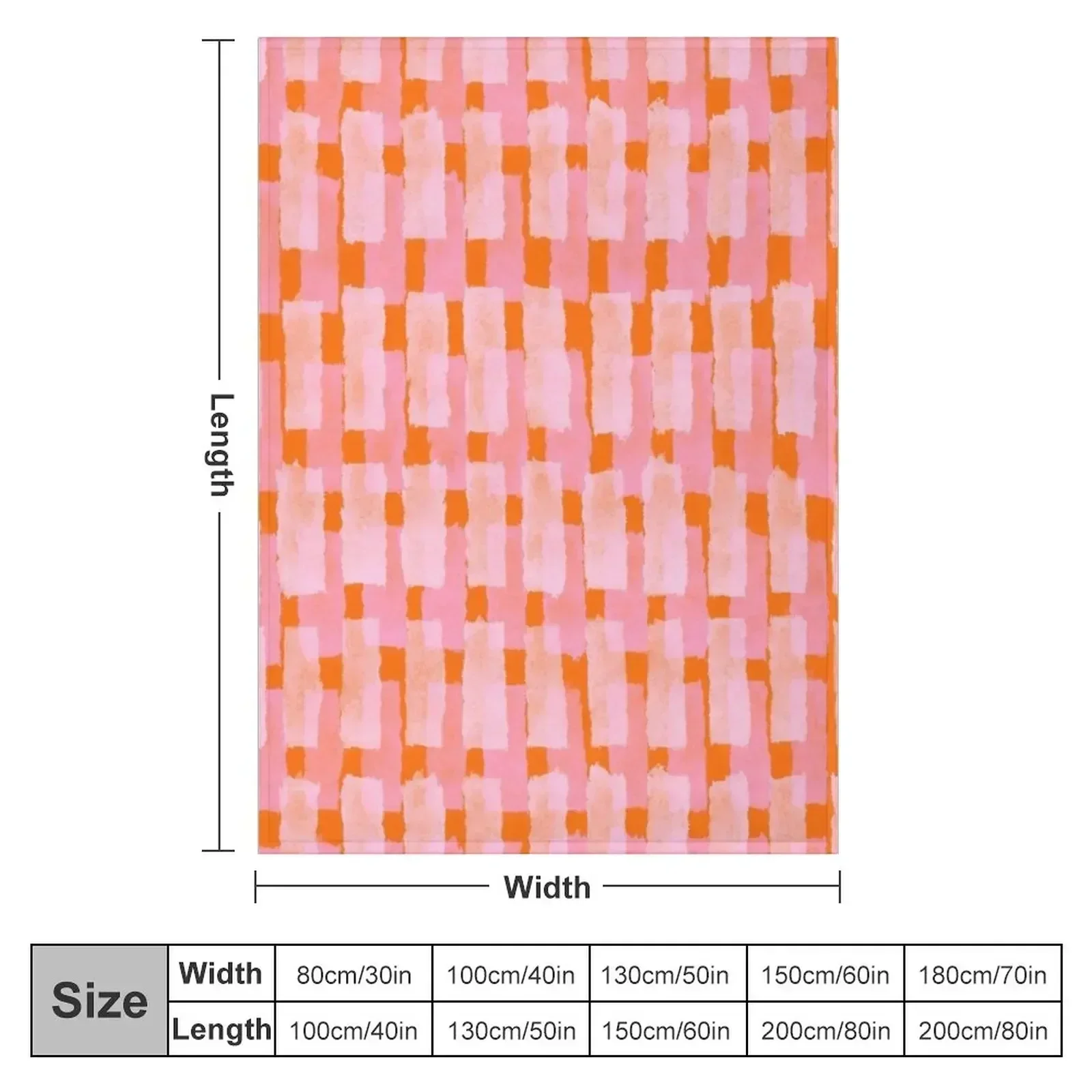 Pink and Orange, Brush Strokes, Geometric Throw Blanket Single sofa bed Furrys Weighted Blankets