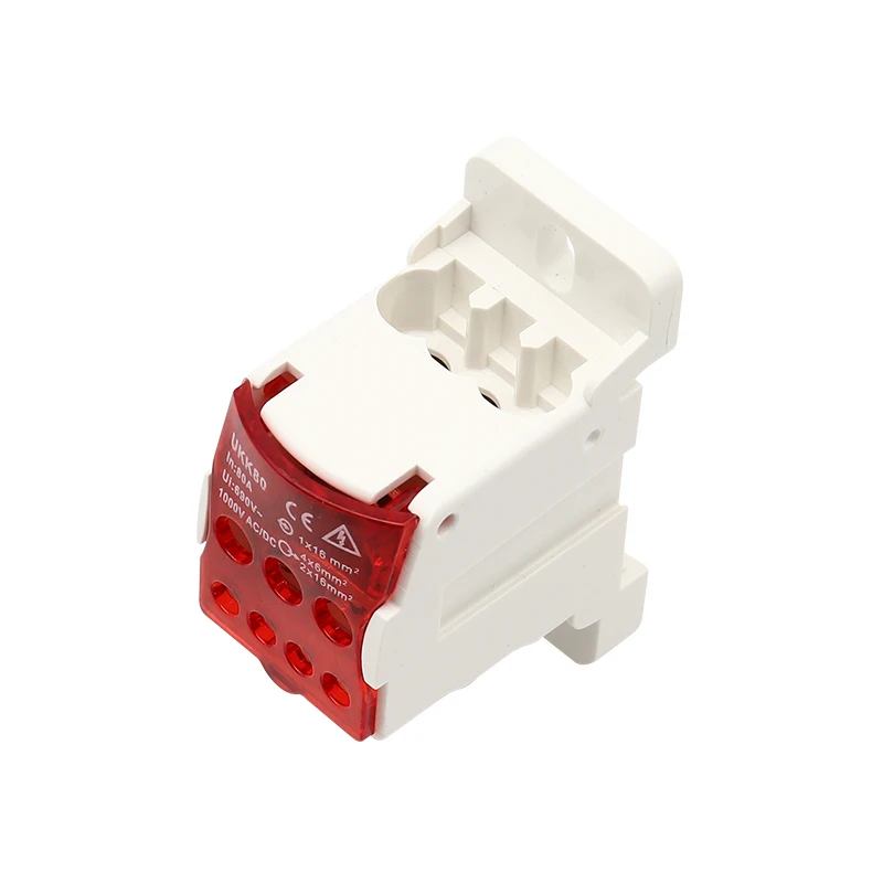 UKK80A 690V DIN Rail Terminal Block Split Junction Box One In Many Out Distribution Box High Current Electrical Wire Connector