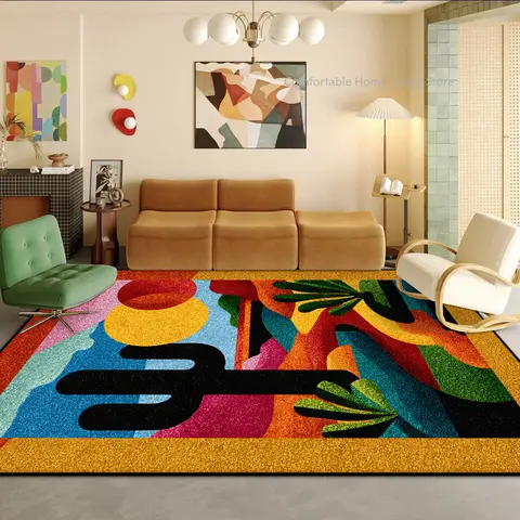 Modern Abstract Style Decorative Rug for Living Room Big Size Soft Art Bedroom Decoration Carpet Easy Cleaning Sofa Table Mat