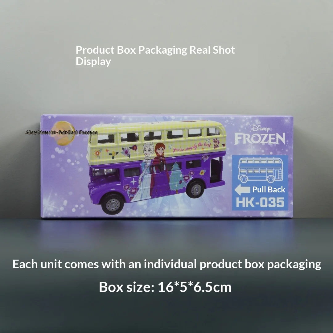 HongKong Exclusive Disney Frozen Alloy Nostalgic Bus - Limited Edition Collectible Diecast Model Car, Official Licensed Vehicle